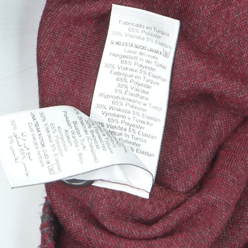 Next Women's Red Check Knit Button Shoulder Jumper Size 10