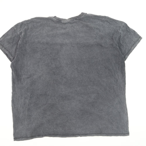 Disney Women’s Grey Ohana Stitch Graphic T-Shirt XL Cotton Casual
