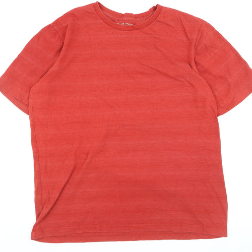 Puritan Men's Red Crew Neck Cotton Blend Short Sleeve T-Shirt Size L