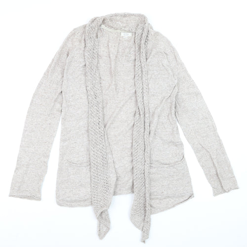 Fat Face Women’s Beige Open Knit Long Sleeve Cardigan Size 10