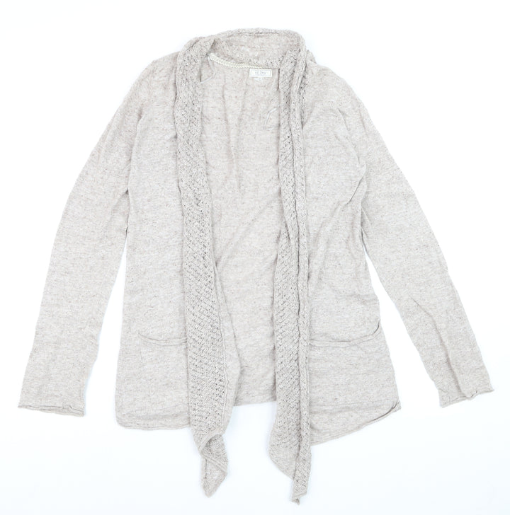 Fat Face Women’s Beige Open Knit Long Sleeve Cardigan Size 10
