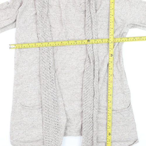 Fat Face Women’s Beige Open Knit Long Sleeve Cardigan Size 10
