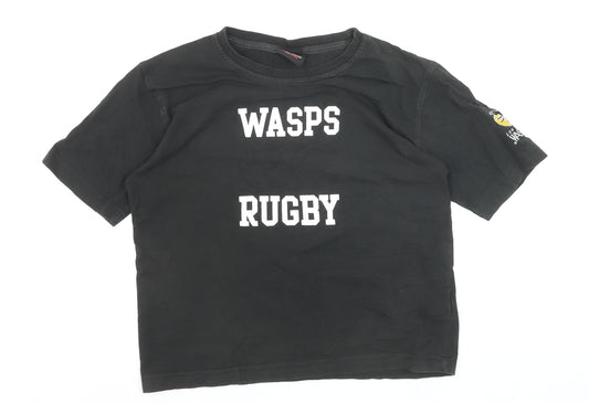 Canterbury Boys Black Wasps Rugby T-Shirt 6 Years Cotton Short Sleeve Top