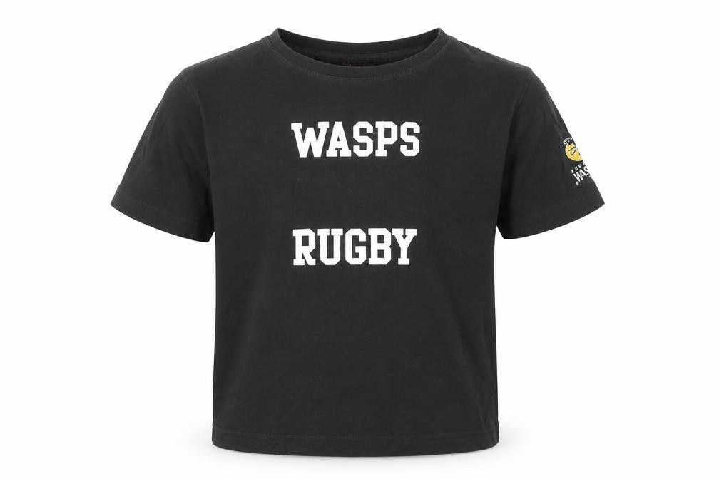 Canterbury Boys Black Wasps Rugby T-Shirt 6 Years Cotton Short Sleeve Top