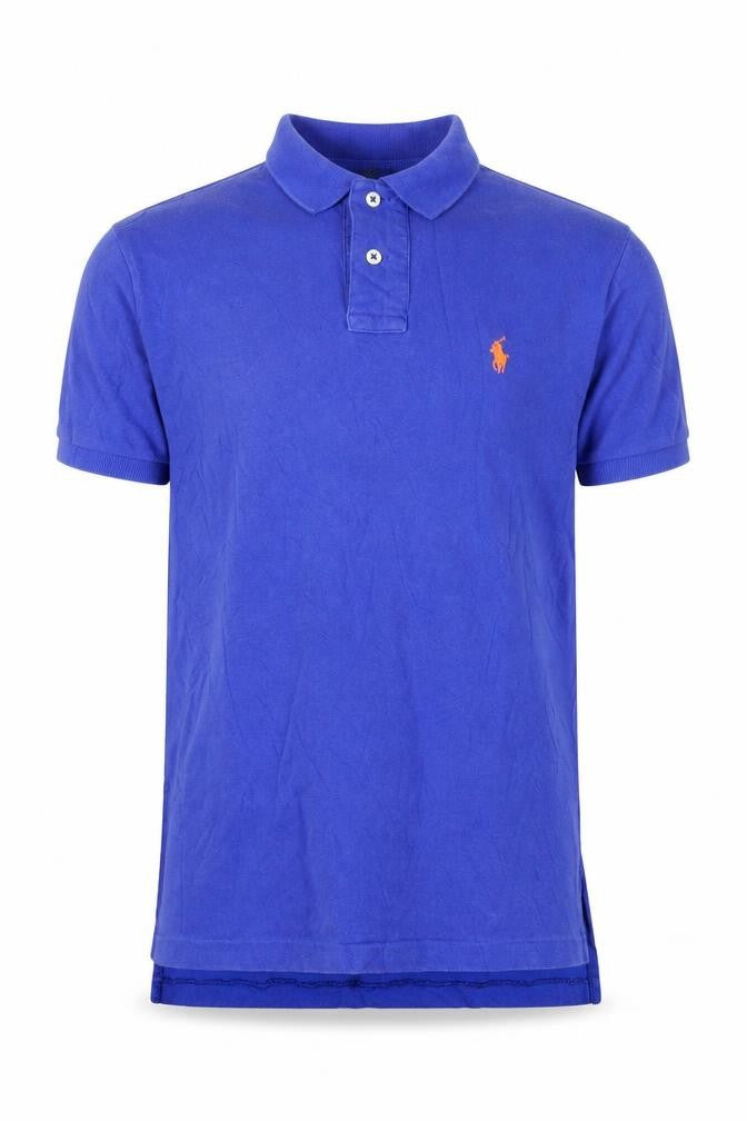 Ralph Lauren Men's Blue Custom Fit Cotton Short Sleeve Polo Shirt S