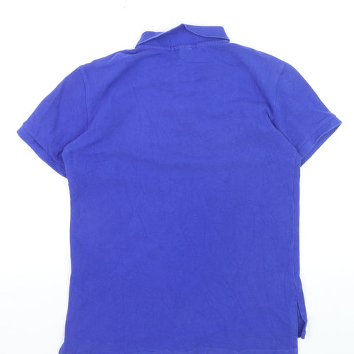 Ralph Lauren Men's Blue Custom Fit Cotton Short Sleeve Polo Shirt S