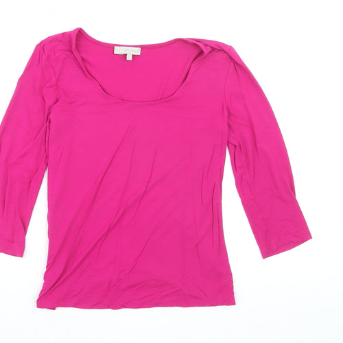 Hobbs Women’s Pink Jersey 3/4 Sleeve Scoop Neck T-Shirt Size S