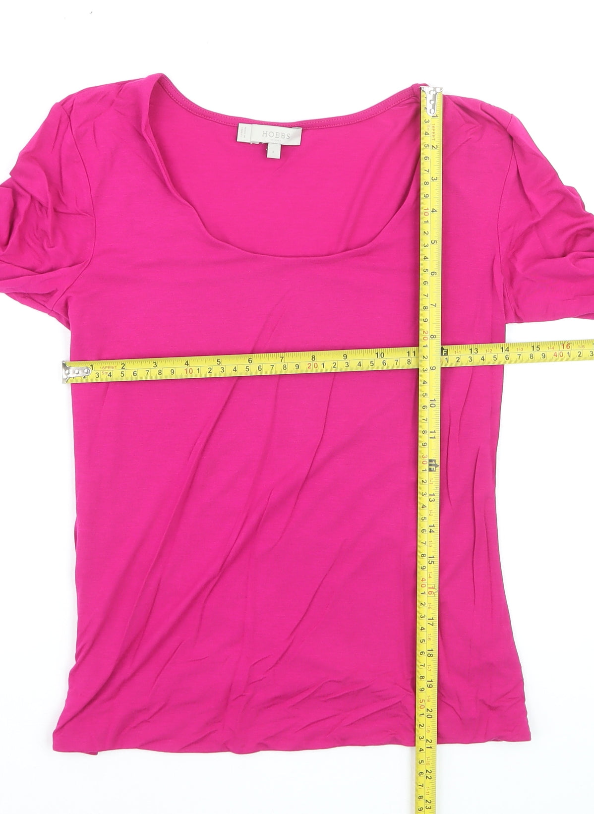Hobbs Women’s Pink Jersey 3/4 Sleeve Scoop Neck T-Shirt Size S
