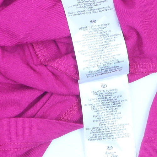 Hobbs Women’s Pink Jersey 3/4 Sleeve Scoop Neck T-Shirt Size S