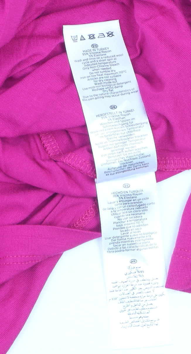 Hobbs Women’s Pink Jersey 3/4 Sleeve Scoop Neck T-Shirt Size S