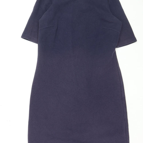Boden Women’s Blue Shift Dress Size 8 Half Sleeve Stretch Cotton