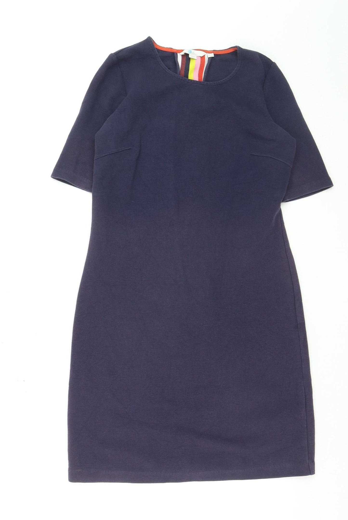 Boden Women’s Blue Shift Dress Size 8 Half Sleeve Stretch Cotton