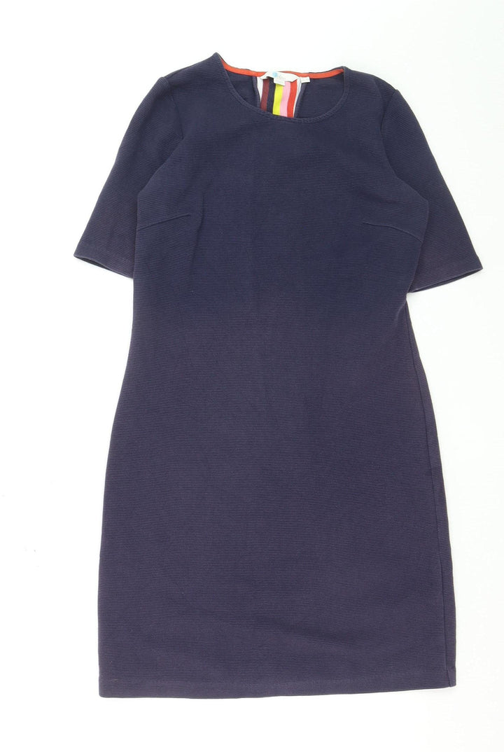 Boden Women’s Blue Shift Dress Size 8 Half Sleeve Stretch Cotton