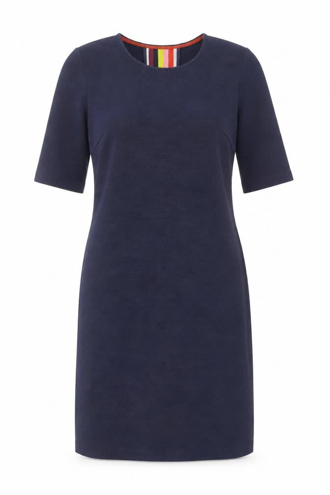Boden Women’s Blue Shift Dress Size 8 Half Sleeve Stretch Cotton