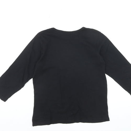 Artscapes Womens Black Paris Embroidered Cotton T-Shirt M