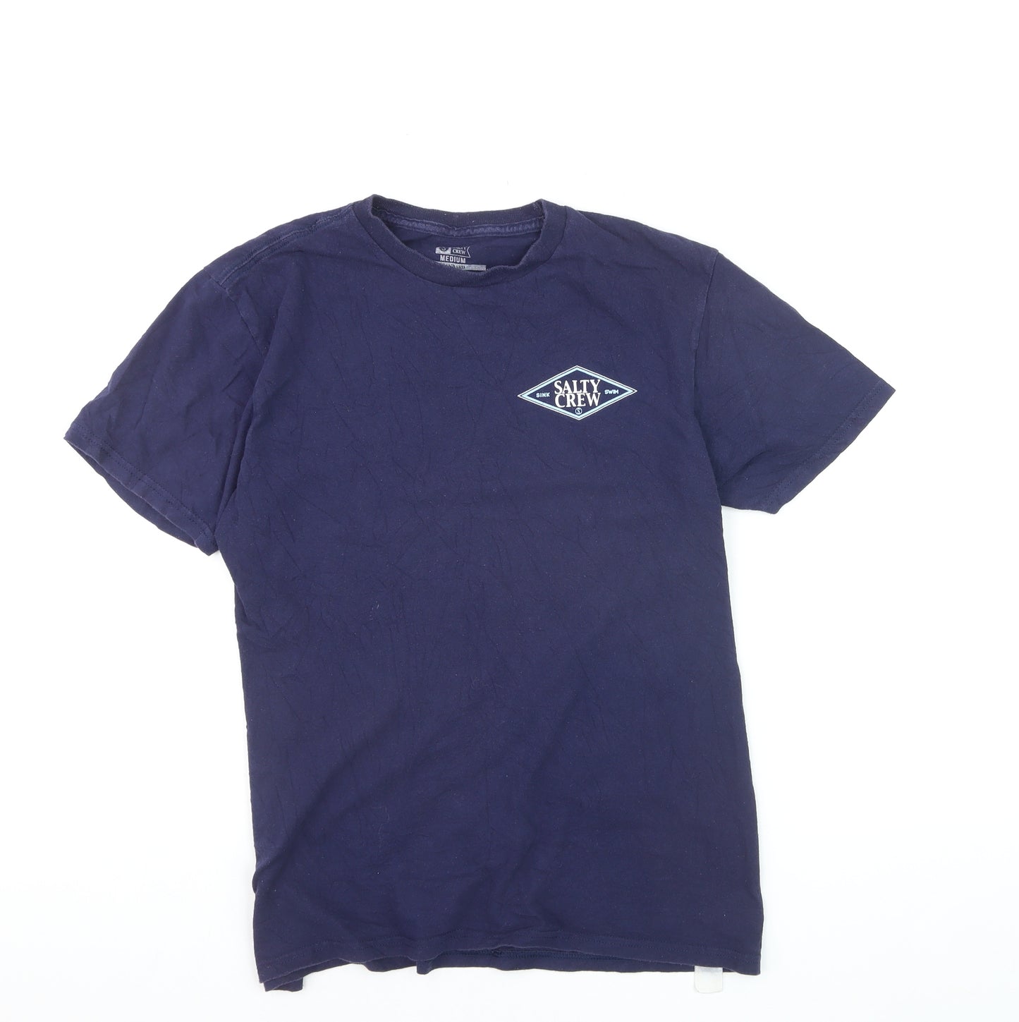 Salty Crew Men's Navy Blue Cotton Short Sleeve Graphic T-Shirt Medium