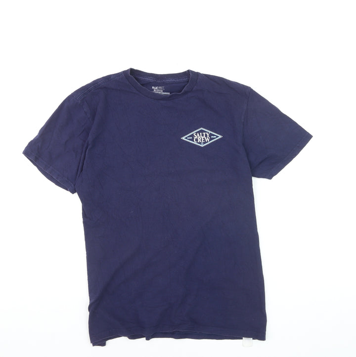 Salty Crew Men's Navy Blue Cotton Short Sleeve Graphic T-Shirt Medium