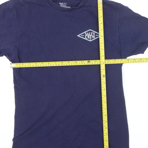 Salty Crew Men's Navy Blue Cotton Short Sleeve Graphic T-Shirt Medium