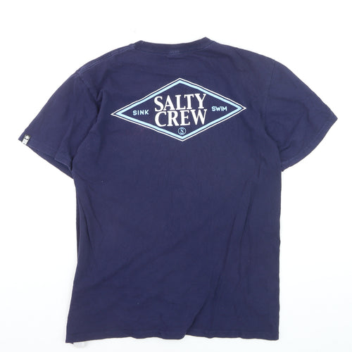 Salty Crew Men's Navy Blue Cotton Short Sleeve Graphic T-Shirt Medium