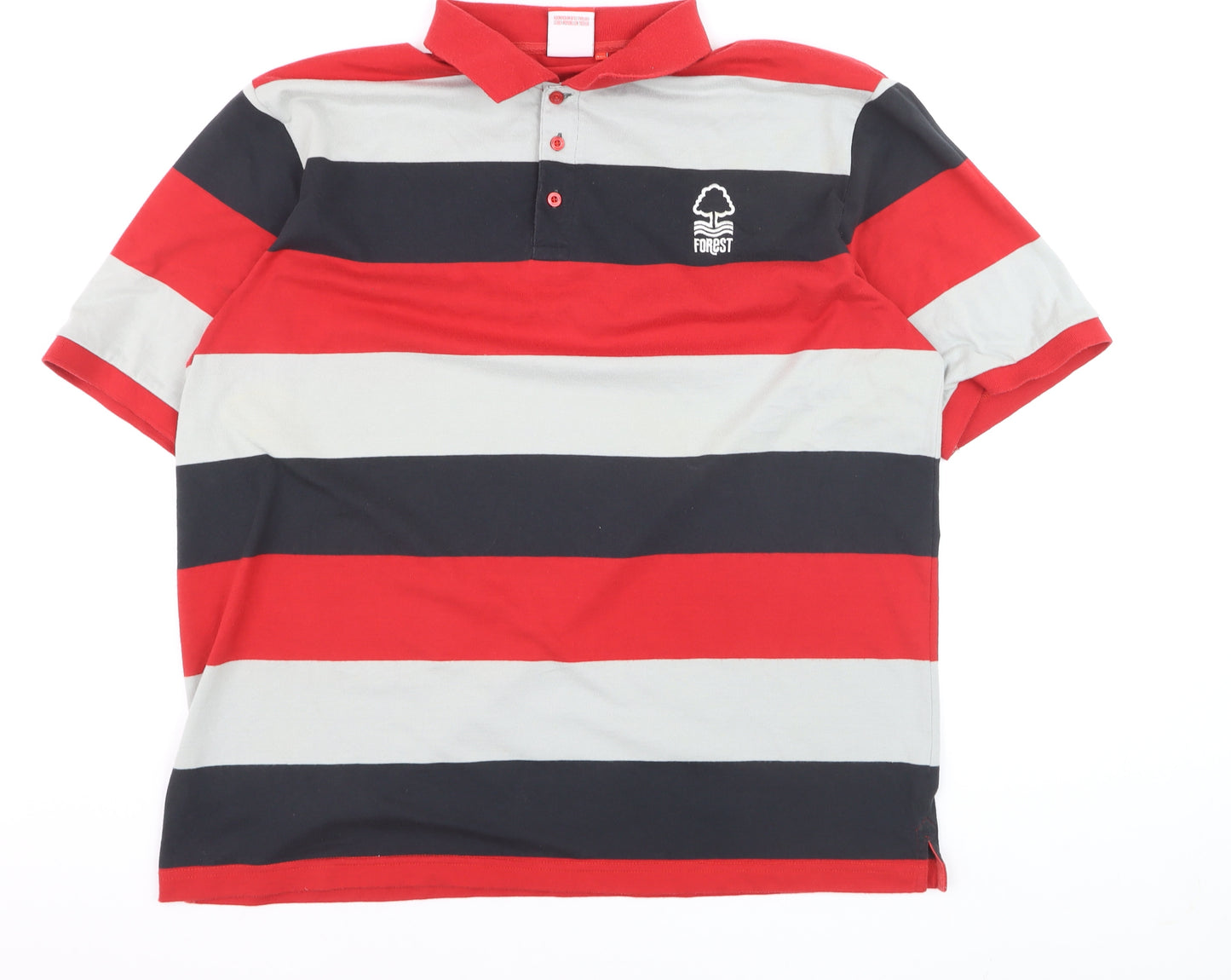Forest Men's Red Black Grey Striped 3XL Polo Shirt