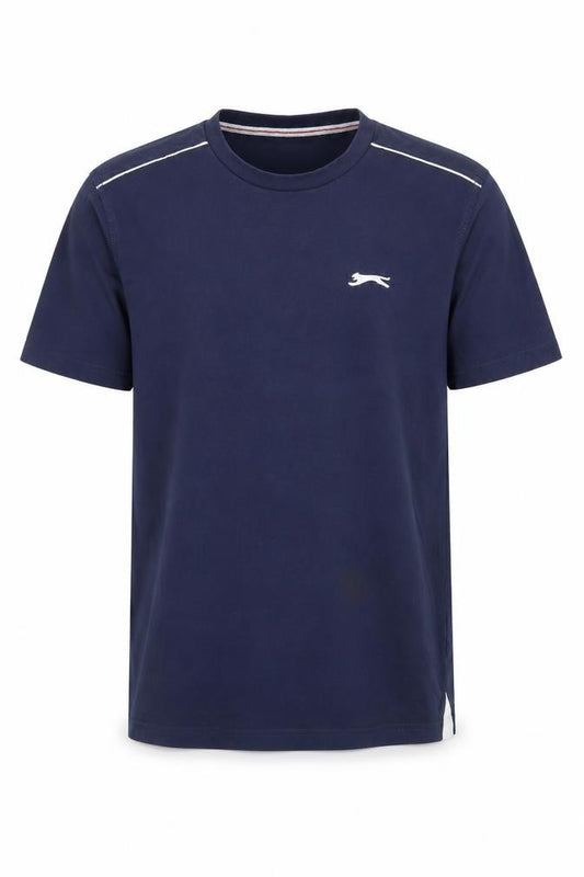 Front view of Slazenger Men's Blue Small Crew Neck Sports T-Shirt