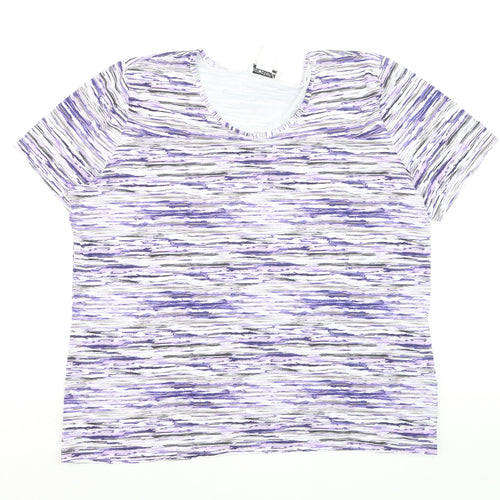 Collection L Women’s Multicoloured Stripe T-Shirt Size 20 Viscose Blend
