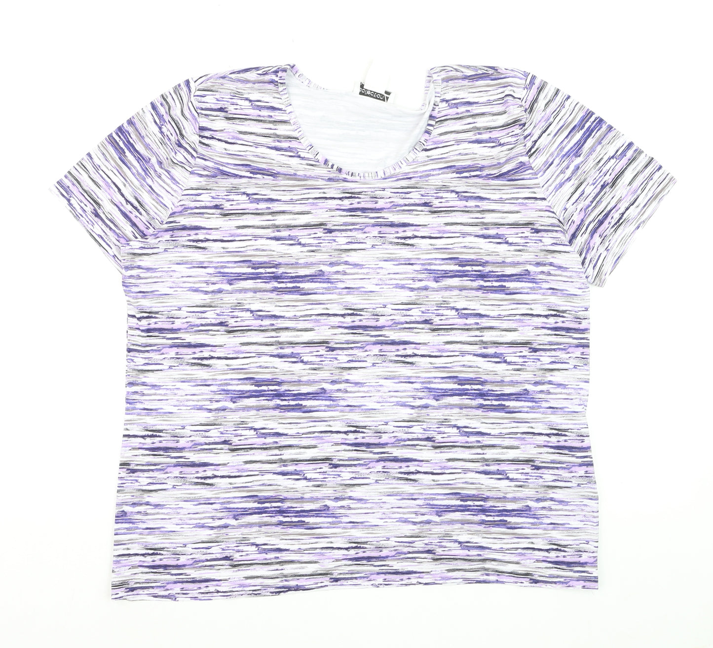 Collection L Women’s Multicoloured Stripe T-Shirt Size 20 Viscose Blend