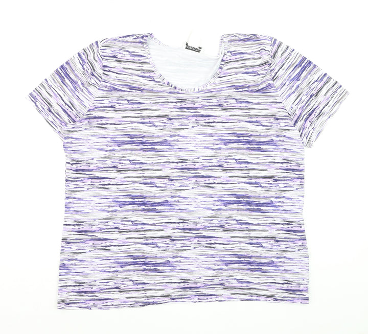 Collection L Women’s Multicoloured Stripe T-Shirt Size 20 Viscose Blend