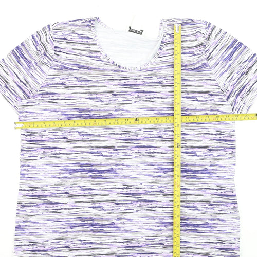 Collection L Women’s Multicoloured Stripe T-Shirt Size 20 Viscose Blend