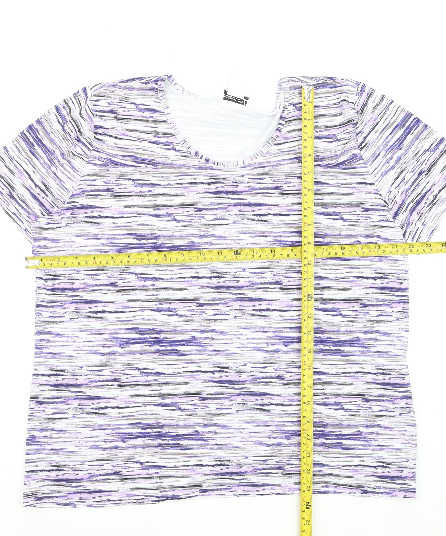 Collection L Women’s Multicoloured Stripe T-Shirt Size 20 Viscose Blend