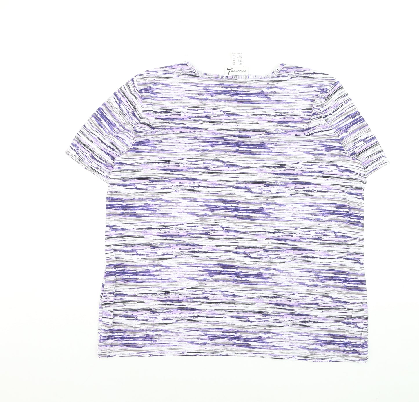 Collection L Women’s Multicoloured Stripe T-Shirt Size 20 Viscose Blend