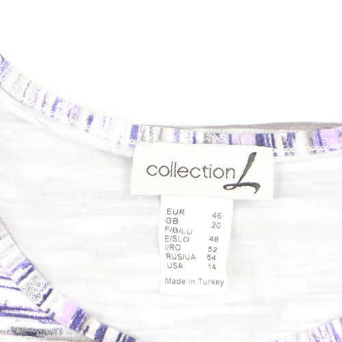 Collection L Women’s Multicoloured Stripe T-Shirt Size 20 Viscose Blend