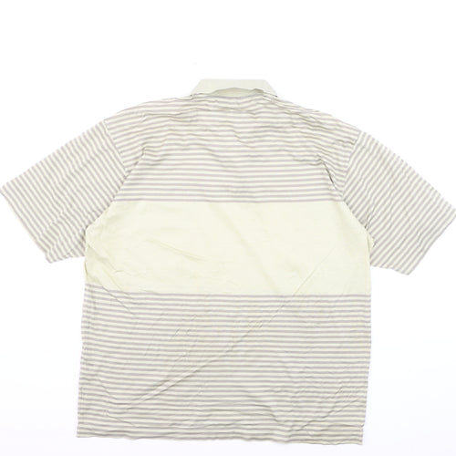 Valentino Uomo Men's Beige Striped Polo Shirt XL Regular Fit