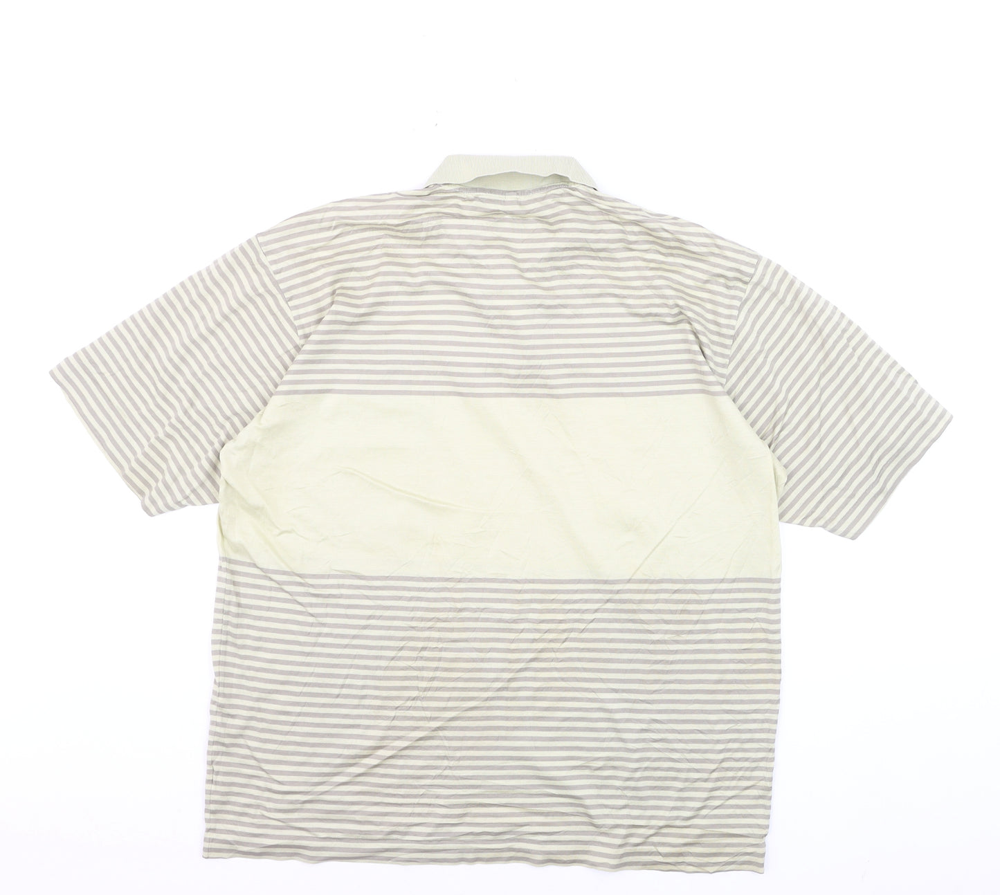 Valentino Uomo Men's Beige Striped Polo Shirt XL Regular Fit