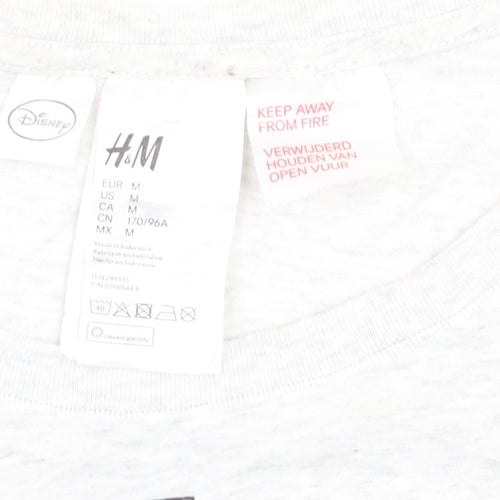 H&M Women’s White Mickey Mouse Cotton T-Shirt Size 12