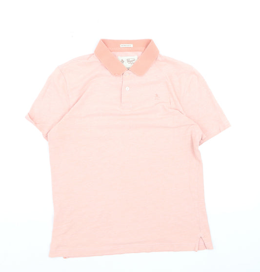 Original Penguin Men's Pink Heritage Slim Fit Polo Shirt Size S