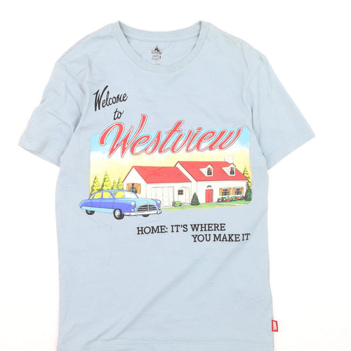 Disney Marvel Westview Blue Men's T-Shirt Size XS Cotton Graphic