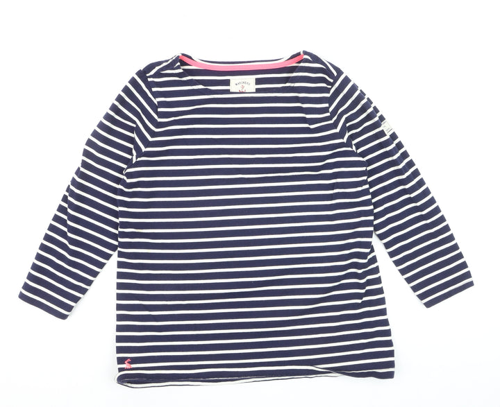 Joules Women Blue Striped Long Sleeve Cotton Nautical Top Size 14
