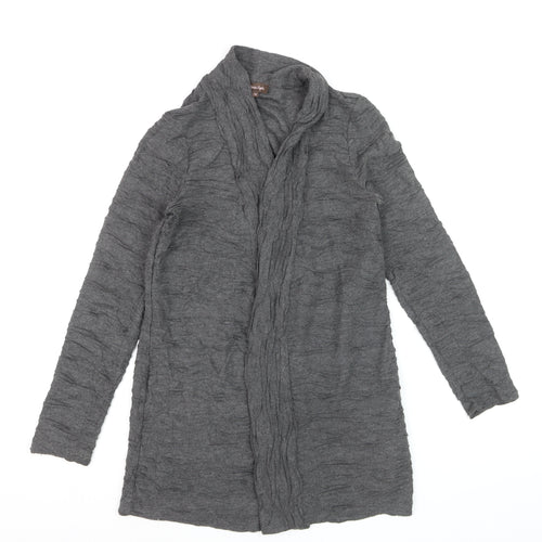 Phase Eight Women Grey Long Sleeve Cardigan Size 10 Lightweight Knit