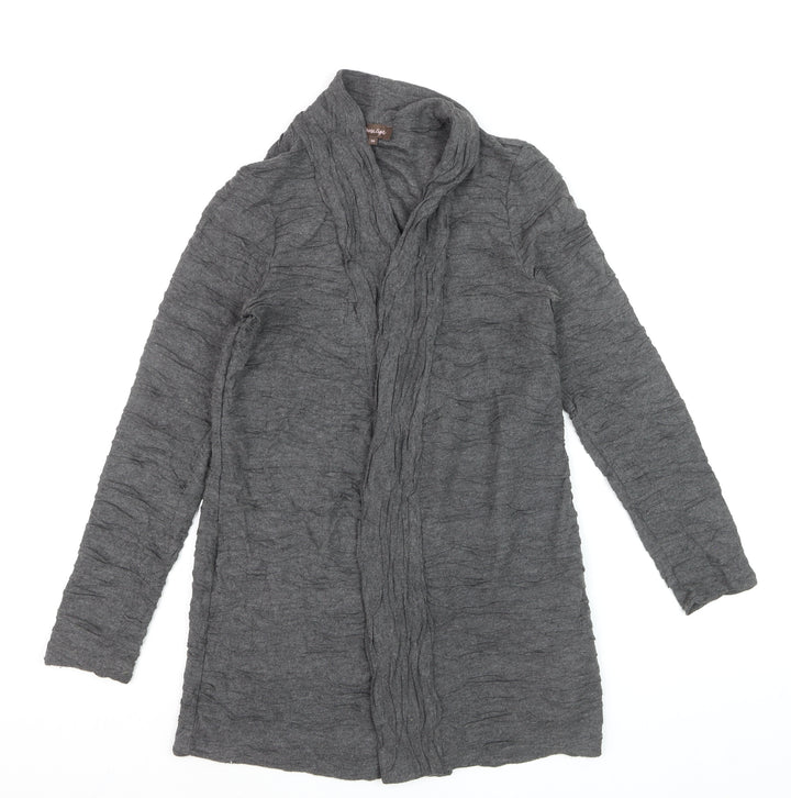 Phase Eight Women Grey Long Sleeve Cardigan Size 10 Lightweight Knit