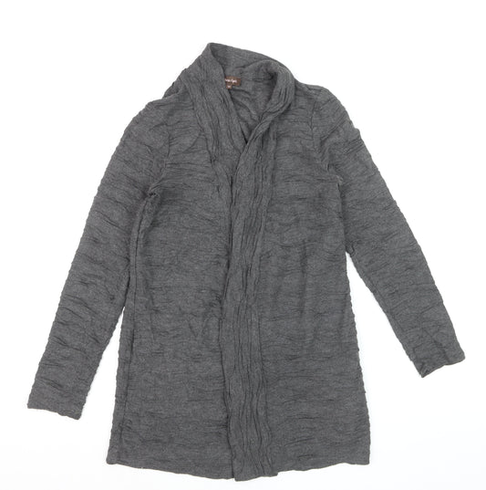 Phase Eight Women Grey Long Sleeve Cardigan Size 10 Lightweight Knit