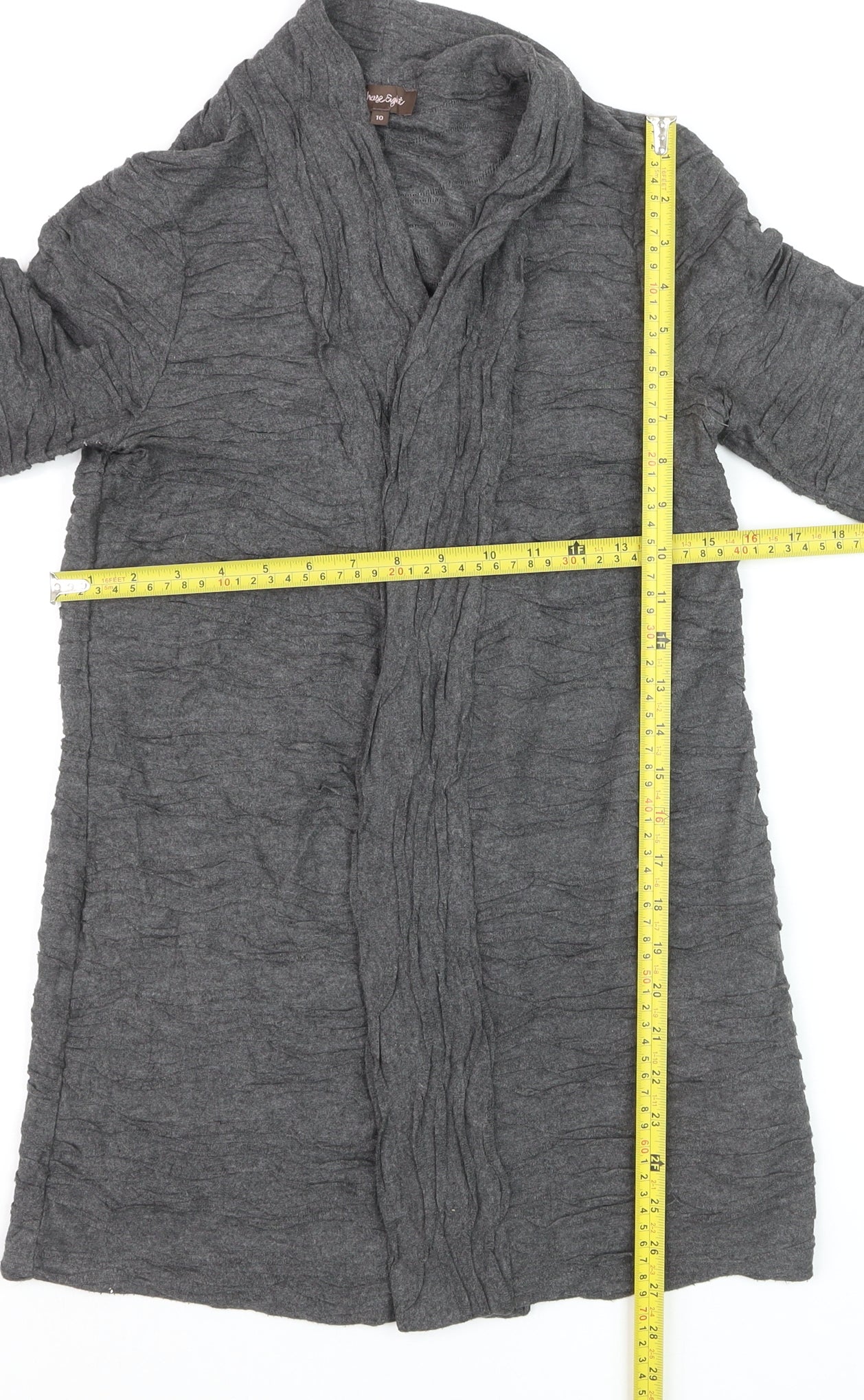 Phase Eight Women Grey Long Sleeve Cardigan Size 10 Lightweight Knit