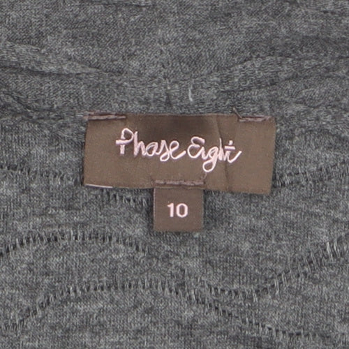 Phase Eight Women Grey Long Sleeve Cardigan Size 10 Lightweight Knit