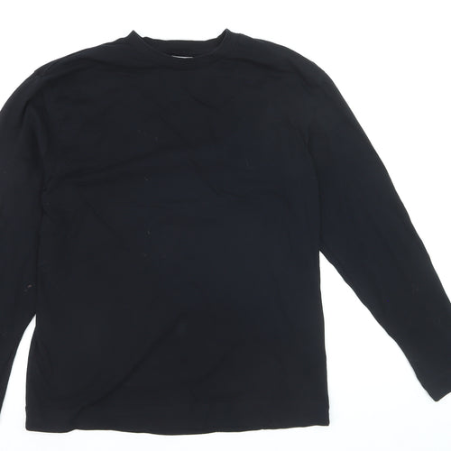 Collusion Men’s Black Cotton Long Sleeve Crew Neck Top Size S