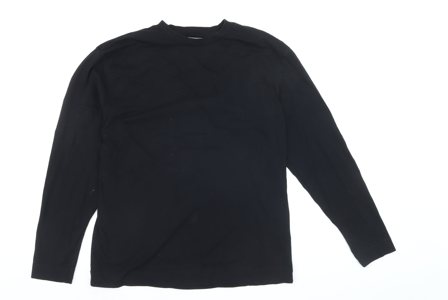 Collusion Men’s Black Cotton Long Sleeve Crew Neck Top Size S