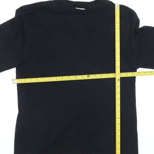 Collusion Men’s Black Cotton Long Sleeve Crew Neck Top Size S
