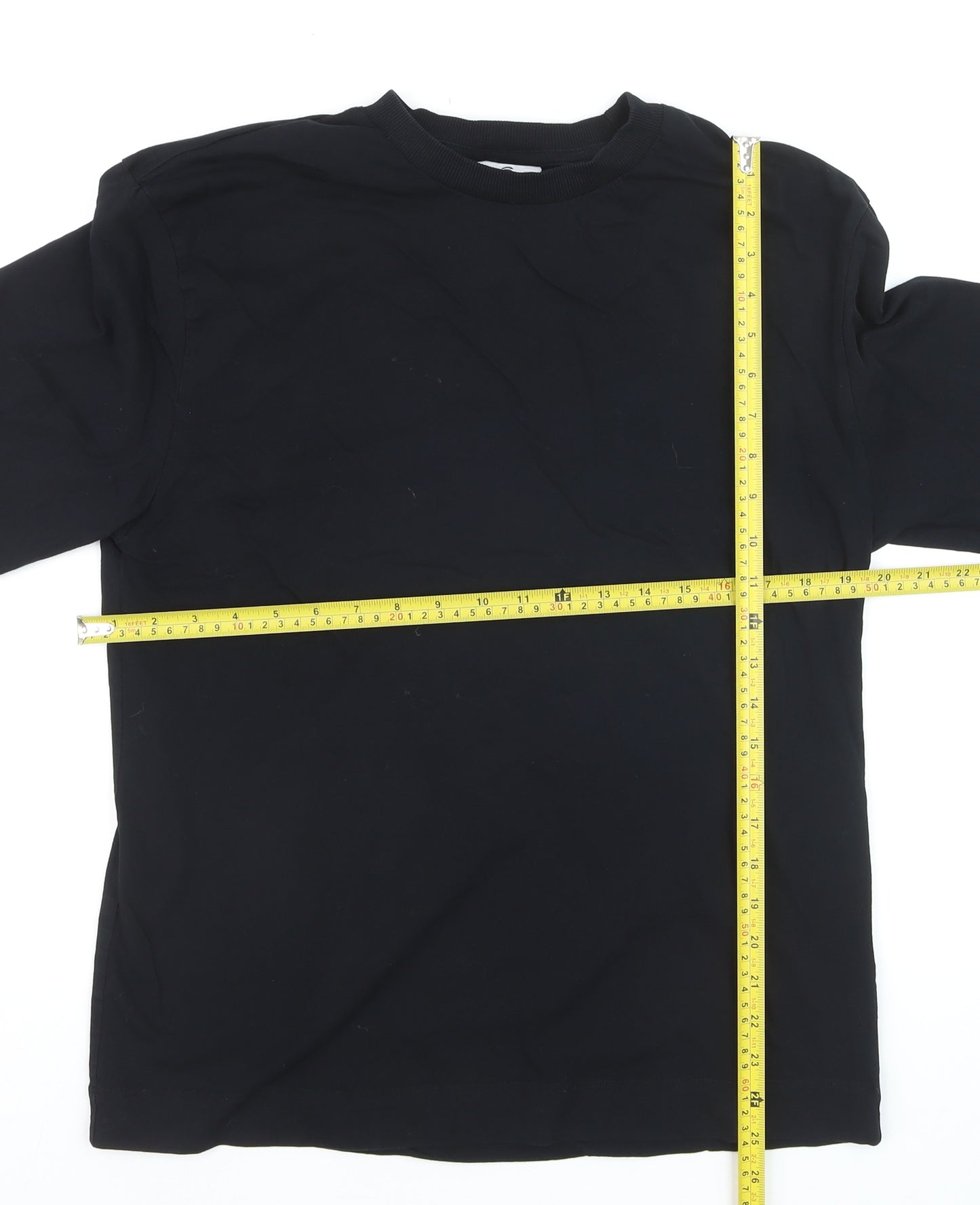 Collusion Men’s Black Cotton Long Sleeve Crew Neck Top Size S