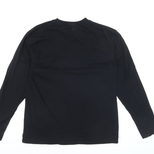 Collusion Men’s Black Cotton Long Sleeve Crew Neck Top Size S
