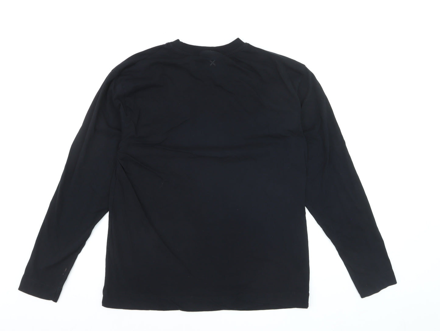 Collusion Men’s Black Cotton Long Sleeve Crew Neck Top Size S