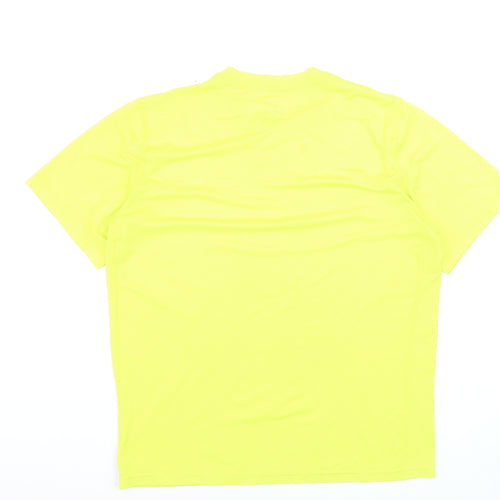 Nike Men's Yellow Dri-FIT Short Sleeve Sports T-Shirt L